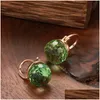 Dangle żyrandol Rose Gold Crystal Ball Kolczyki Wisze Ear Football Clips Elegancka ślubna biżuteria 434 D3 Drop Deliv Dhwb0