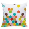 Taie d'oreiller géométrique 45x45cm, housse de canapé en peluche courte et douce colorée, décoration nordique moderne pour la maison