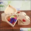 Other Event Party Supplies Colorf Soap Flower Wood Boxes Heart Love Box Rose Flowers Valentines Day Activity Party Supply Gift 9Ky Dhi83