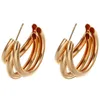 Fashion Metal Elegant Hoop Earring Woman New Vintage Gold Color Geometric Statement örhängen smycken brincos gåva