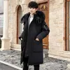 Hommes Down Parkas Hiver Épais Jeune Homme Puffer Manteau Long Militaire Capuche De Fourrure Chaud Tactique Bomber Coréen 221203