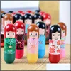 Party bevorzugt Cartoon Japanische Puppe Feuchtigkeitsspendende Kimono Lip Balm süßes schönes Muster Geschenk für Mädchen Lady Colorf Kawaii präsentieren 70 Drop Dhsd1