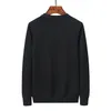 남성 디자이너 새로운 패턴 스웨터 레트로 클래식 고급 스웨트 셔츠 남자 팔자 자수 둥근 목 편안한 검은 스웨터 주름
