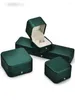 Bolsas de joyería Oirlv Light Luxury Dark Green Silky Leather Wedding Box Collar Pulsera Regalo Organizador Bandeja