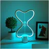 Luci notturne Nce Lampada da tavolo a Led Smart Lampara Interruttore a mezz'aria magnetico Usb Camera da letto creativa Luce notturna da comodino Doppio cuore Colorf Gi Otomr