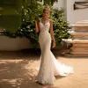 Grace Mermaid Bridal Gowns Romantic Lace Wedding Dress 2022 For Women Tulle Sweep Train Bride Dress Vestidos De Novia