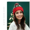 Chapeau de Noël Bonnet/Casquettes de Crâne 2022 Nouveau fil tricoté Jacquard Hairball pour hommes et femmes Chapeau rouge du Nouvel An européen et américain