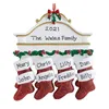 Juldekorationer DIY Personlig familj Xmas Tree Stocking Ornament Mantel Groups 2023 Holiday