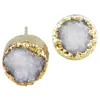 Stud Earrings TUMBEELLUWA Women's Crystal Quartz Geode Titanium Druzy Ear Drusy Jewelry