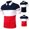 Men's Polos Shirt Short Sleeve Polo Color Contrast Summer Street Casual Fashion Top