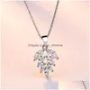 Colliers pendentifs S925 Sterling Sier pendentif collier feuille charmes colliers en gros livraison directe bijoux pendentifs Dh1Lr