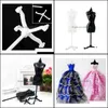 Mannequin 4Pcs2 Blackadd2 Whitefemale Mannequin For Doll/Monster/Bjd Clothes Diy Display Birthday Gift F1Nky Drop Delivery Jewelry Pa Otsnh