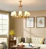 Copper Lamp Chandelier Light Living Room 6 Arm 8W E14 Bulb Circle Lighting Luxury Lamp Modern Lampadari Suspendsion Ceilling