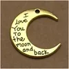 Charms 50pcs Legering Charms hangerse sieraden maken Sier Golden I Love You to the Moon and Back Diy Bevindingen 918 D3 Drop Delivery Compon DHP8W