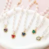 Dog Apparel Pet Accessories Heart Rhinestone Puppy Cat Pearl Necklace Love Diamond Pets Dogs Collar Jewelry