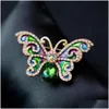 Pins Brooches Womens Exquisite Colorf Zircon Rhinestone Butterfly Brooch Costume Accessories Jewelry Drop Delivery Dhajw