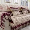Sandalye, dantel lüks kanepe jacquard yastığı zarif dikey antiskid kombinasyonu oturma odası dekoru için kaplar