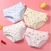 Panties Girls Kids Cotton Underwear Children s Briefs Cute Cartoon Short Red 4Pcs lot 221205