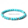 Beaded 6mm Natural Stones p￤rlor armband turkos str￤ng manlig kvinnlig uts￶kta smycken g￥va droppleverans dhn6s