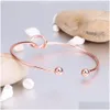 Bangle Fashion Tie Knot Bracelet Bangles Simple Twist Cuff Open Bridesmaid Jewelry Adjustable Bangle For Women Party Wedding Diy Dro Dh9Dd