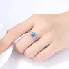 Luksusowa marka Sapphire Pierścień S925 srebrny, wysokiej klasy pierścionka Europa i amerykańska gorąca moda dla kobiet mikro cyrkon wykwintny pierścień urok Pierścień Walentynki Gift SPC