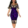 Ethnic Clothing African Pencil Dress Women O Neck Knee Length Dashiki Africa Summer Mesh Patchwork Sexy Office Lady Dresses