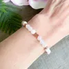 Linkarmbanden mg1523 6 mm matte roos quartz roze zebra jasper edelsteen armband genezende kristallen mala voor vruchtbaarheid en opening van de