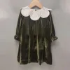 Robes de fille Filles Même Robe À La Main Pétale Revers À Manches Longues Velours Puff Noël Enfants Boutique Élégant Mignon Anniversaire Vêtements 221203