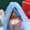 Torby do przechowywania koszyk damski torebka torebka plastikowy lniany organizator zabawka pudełko na lunch torba