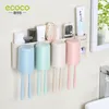 Tandborstehållare ECOCO WALLMOUNT Vete Straw 234 Cup Tandborste Holder Family Couples Tandborste Tandkräm Cup Lagring Badrumstillbehör 221205