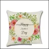 Yastık Kılıfı 45x45cm Anneler Günü 15 Styles Pillow Kılıf Keten Mektup Kare Araba Yastığı Er Ev Mobilyası Tekstilleri 4 8Khe1 Drop Deliv Dhcnw