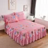 Ensemble jupe de lit imprimé, 3 pièces, doux avec taies d'oreiller, drap double, Queen, King Size, housse de matelas, 221205