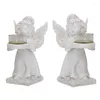 Titulares de velas Angel Figurine Holder Resin Decorative Candlestick Ornament