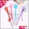 Party Favor Party Stars Fairy Wand Princess Scepter With Ribbon Favors Holiday Festives Halloween Christmas Performance Props Bag Fi DHKZ8