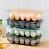 Storage Bottles 16 Grids Egg Box With Lid Plastic Household Refrigerator Fresh-Keeping Transparent Container Kitchen Organizer