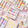 PCS Retro Washi Tapes Set Kawaii Maskering Stationery Journal Leveringen Grid Washitape Scrapbooking Decoratieve lijm