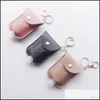 Party Favor Sleeves Buttons Hand Sanitizer Holder Leather Sheath Keyring Pendant Empty Holsters Mini Storage Organizer Gel Bottle 5 Dhbwk