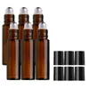 Garrafa de bola de rolos de óleo essencial para rolo de vidro líquido de 10 ml em garrafas com bolas de metal garrafas de rolos de óleo essencial para