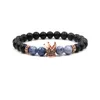 Beaded 8 Options 10Mm Zircon Crown Black Lava Stone Beads Essential Oil Diffuser Bracelet Nce Yoga Pseira Feminina Buddha Jewelry Dr Dh8Qy