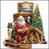 Juldekorationer Juldekorationer Träd Roterande SCPTURE TRAIC PASTE Window Stickers Winter Home Decoration 2031 E3 Drop de Dhae7