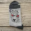 Chaussettes homme EUR40-45 hommes automne hiver 3D Panthera Onca motifs coton mâle Animal imprimé mode longue 5 paires/lot