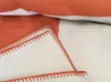 Letter Blanket Soft Wool Scarf Shawl Portable Textile Warm Plaid Sofa Bed Spring Autumn Orange Cappa