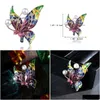 Pins Brooches Vintage Enamel Fashion Painted Insect Butterfly Brooches Pearl Cardigan Shawl Buckle Dress Brooch Lapel Pin For Women Dhfhe