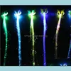 Décoration de fête 35cm papillon luminescence queue de cheval fille fête fibre optique noctilucent épingle à cheveux coloré enfants jouets LED lueur 0 7 Dhe6H