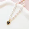 Dog Apparel Pet Accessories Heart Rhinestone Puppy Cat Pearl Necklace Love Diamond Pets Dogs Collar Jewelry