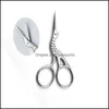 Scissors Crane Scissors Cutter Embroidery Stainless Steel Vintage Style Embroidered Nose Hair Hand Tools 115Mm 6 44Xhe1 Drop Deliver Dhrsl