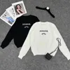 Designer Women Sweaters Letter Embroidery Apparel Black White Pullover Sweater Cotton Wool Clothing Casual Temperament Knits