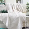 BlanketHome el Pure Cotton Bedding Office Sofa Knitted Cover Blanket With Tassel Tapestry For Bed Airplane Travel Decor Blankets 221203