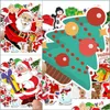 Stickers Muraux Graffiti Autocollants Chambres Autocollant Étanche Dessin Animé Joyeux Noël Décorations Fleur Bonhomme De Neige Père Noël No Repetitio Dhlkr