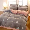 Ensembles de literie JUSTCHIC 1PCS Cartoon Coral Fleece Housse de couette King Size Hiver Double face Épaissie Velvet Quilt Home Decor 221205